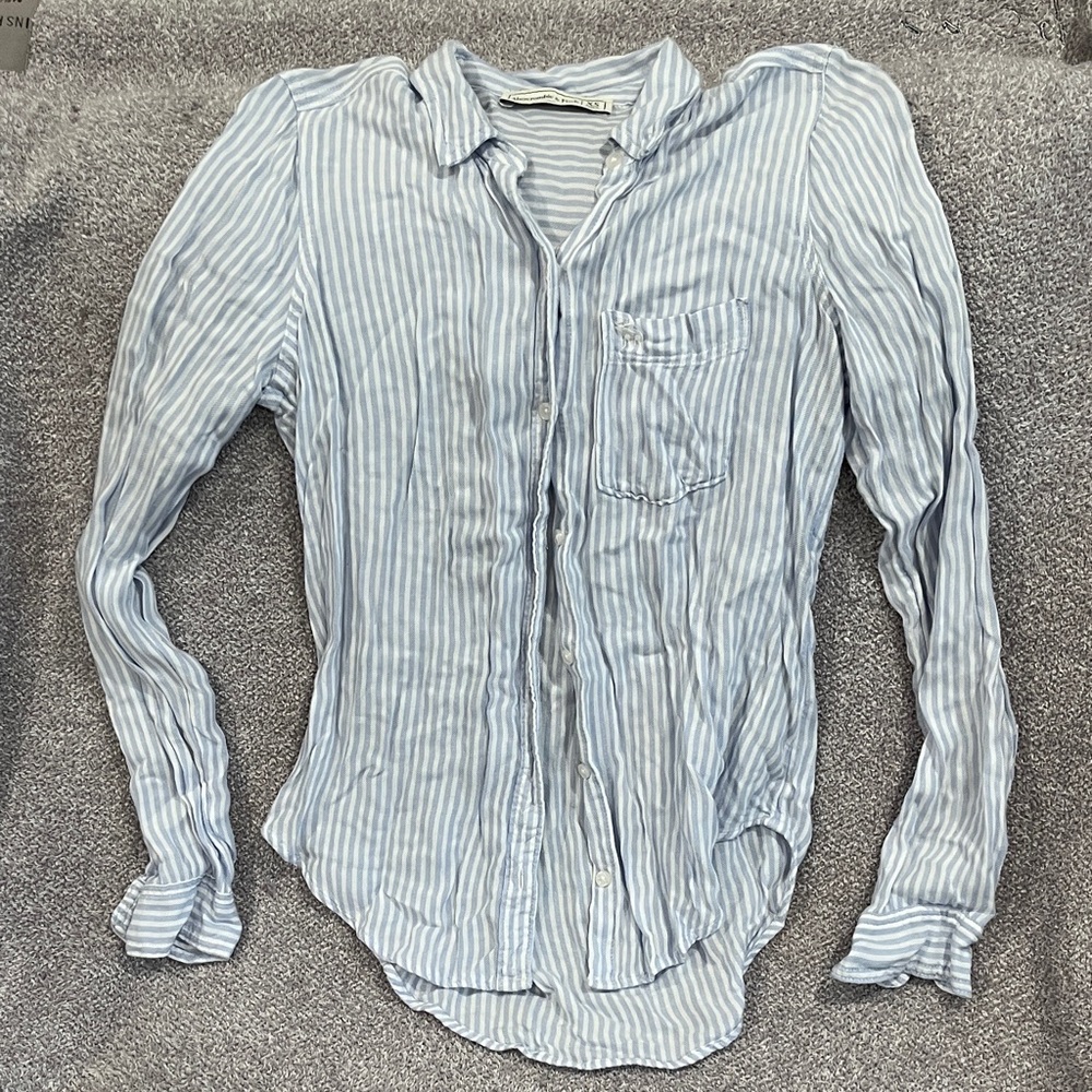 Abercrombie & Fitch Light Blue Striped Shirt